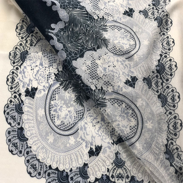 Engros designer kunsttrykt 100% uld halstørklæde Wrap brugerdefineret tryk uld wrap tørklæde