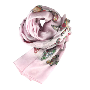 Engros brugerdefinerede trykt silke jacquard blomster sjal