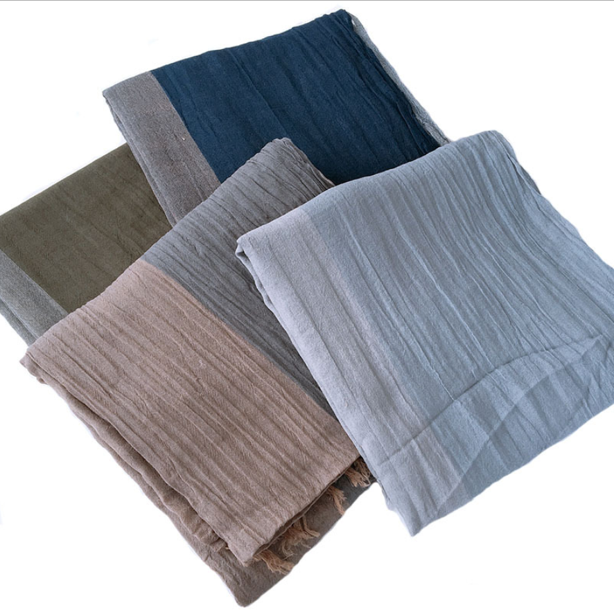 Brugerdefineret afslappet stil vintage farve 100 % bomuld blødt glat tørklæde Stor størrelse i bulk