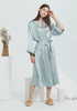 Designer 100% Pure Mulberry Luxury Silk Dressing kjole til kvinders søvntøj