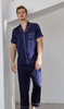 Mode personaliseret pyjamasæt med ægte silke til mænds søvntøj