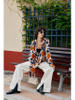  Engros 100% Mulberry Silk Floral Print -shirt til kvinder fra tøjfakturi
